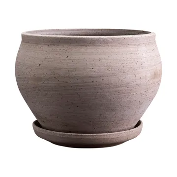 Delphi krukke med underskål 2 dele - Grey, Ø24 cm, low - Bergs Potter