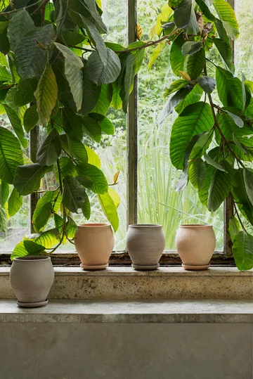 Delphi krukke med underskål 2 dele - Lyserød, Ø20 cm - Bergs Potter