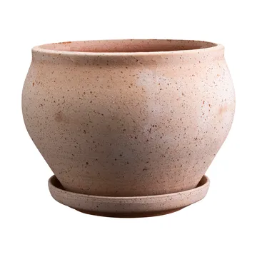 Delphi krukke med underskål 2 dele - Lyserød, Ø24 cm, low - Bergs Potter