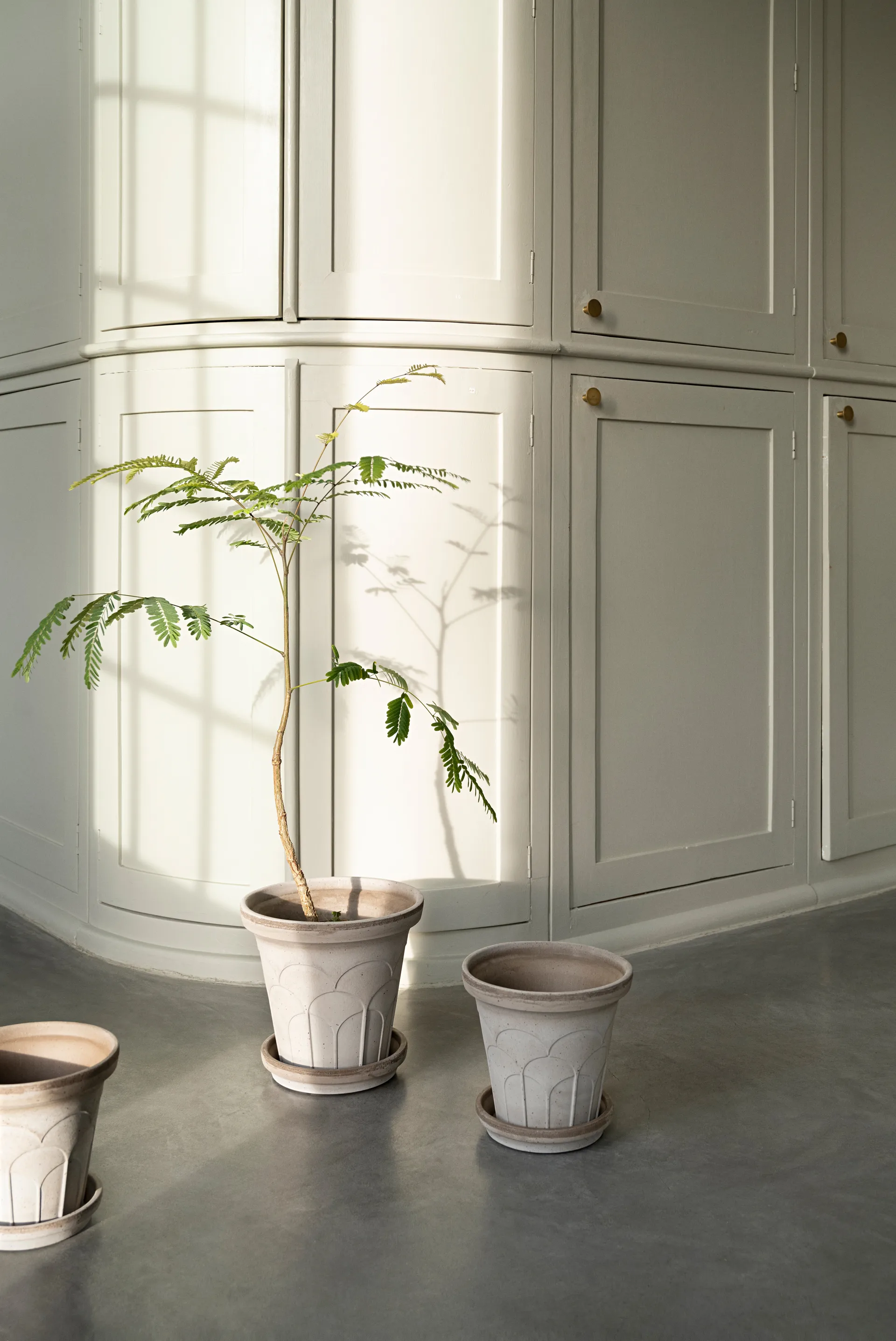 Fleur krukke med underskål 2 dele, Grey, Ø16 cm Bergs Potter