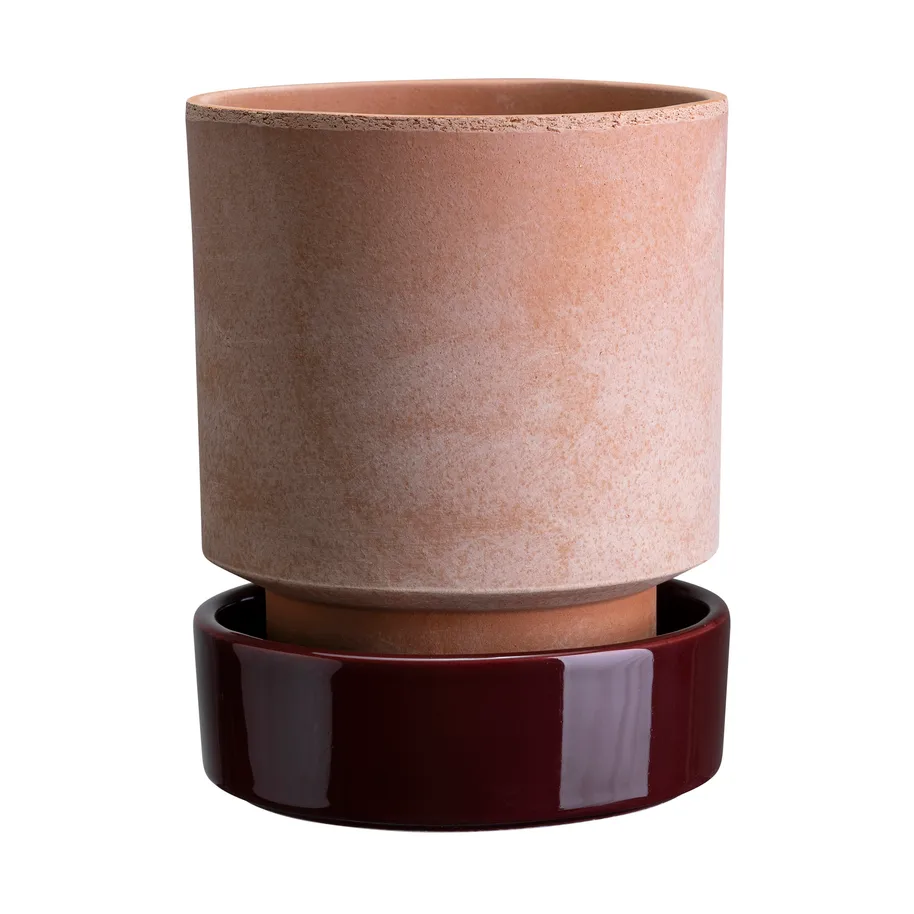 Hoff krukke, Ø14 cm, Raw Rosa-Deep Burgundy Bergs Potter