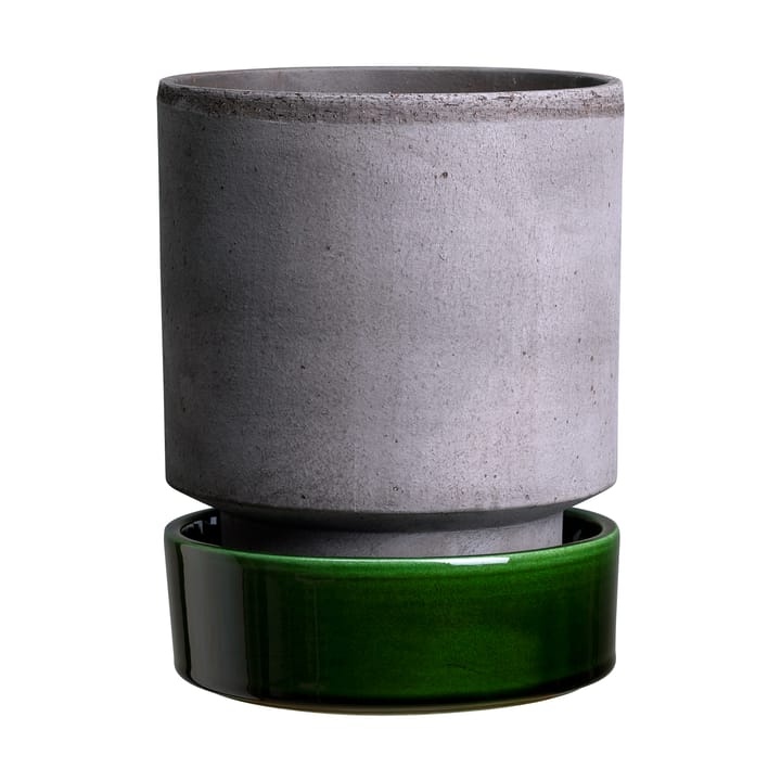 Hoff krukke - Ø18 cm, Raw Grey-Emerald Green - Bergs Potter