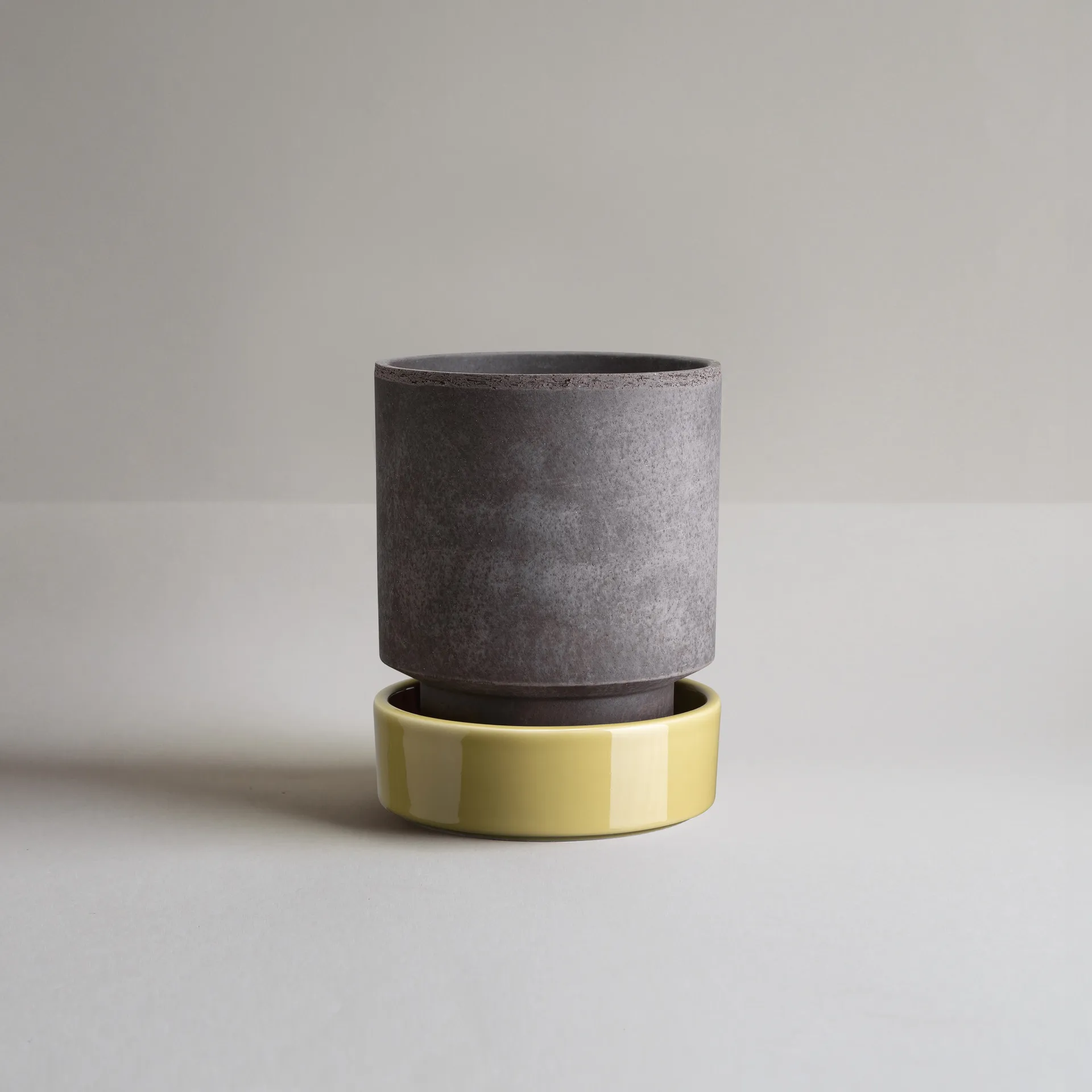 Hoff krukke, Ø18 cm, Raw Grey-Pale Yellow Bergs Potter