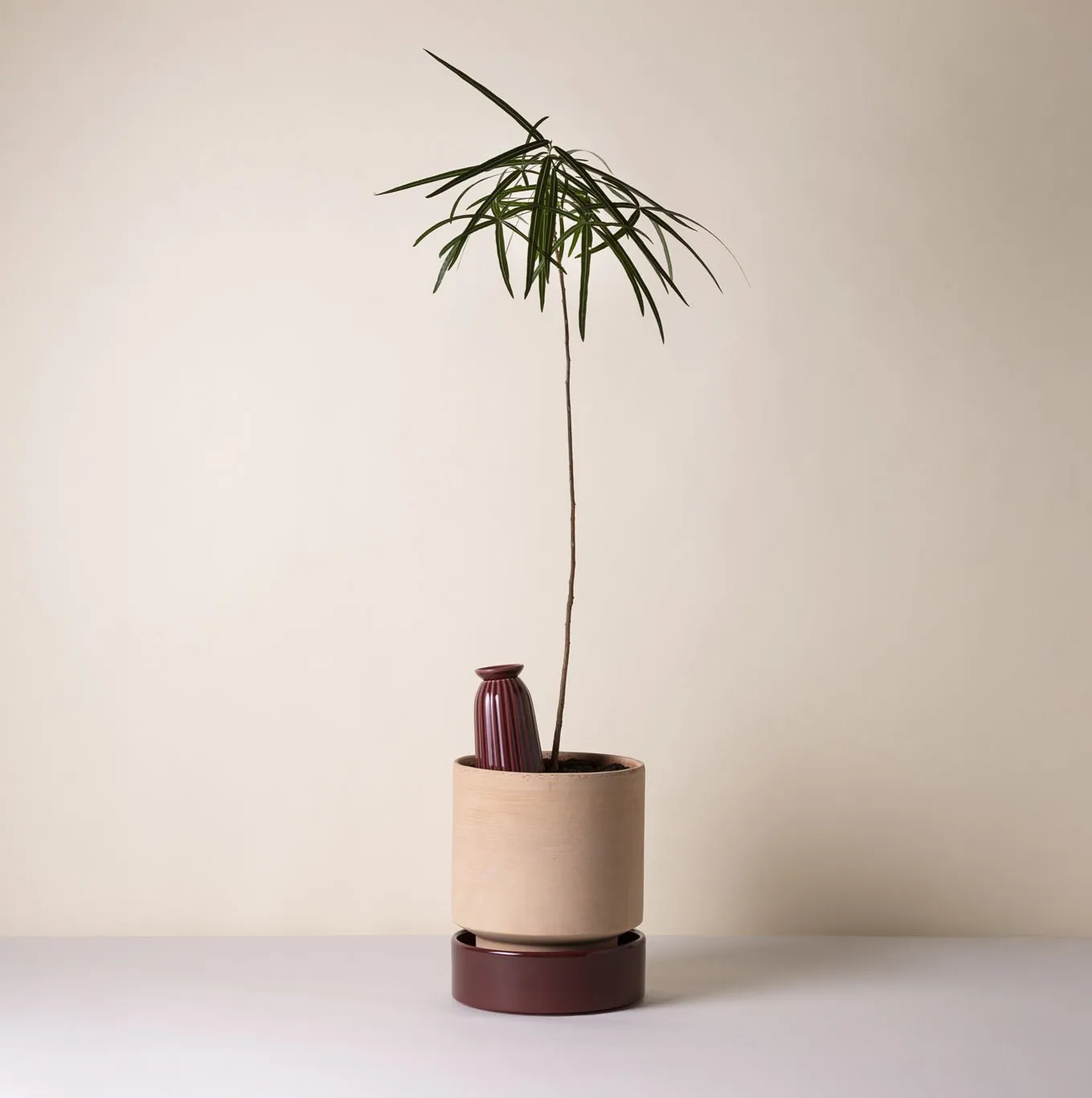 Hoff krukke, Ø18 cm, Raw Rosa-Deep Burgundy Bergs Potter