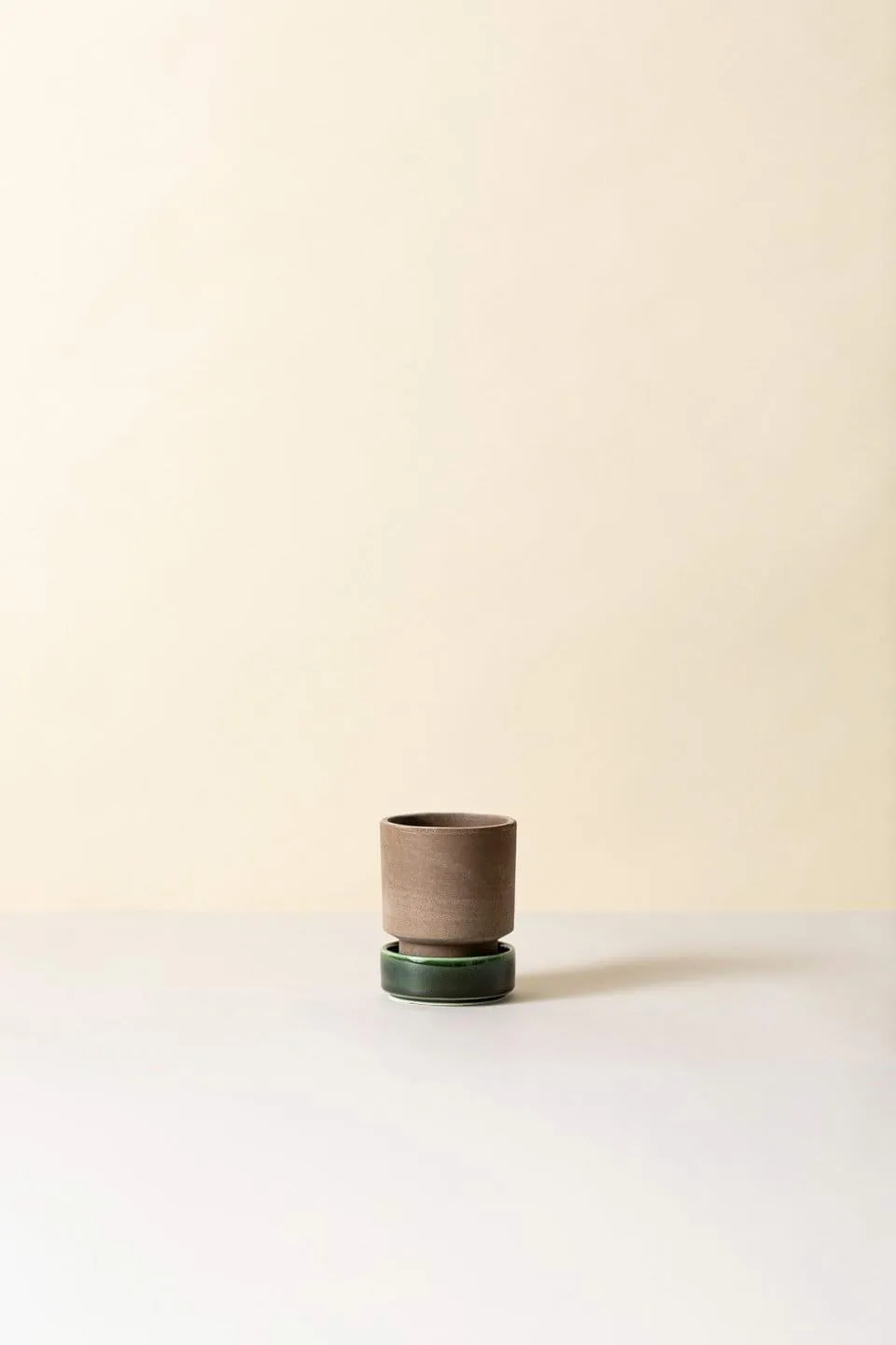Hoff krukke 2-pak, Ø8 cm, Raw Grey-Emerald Green Bergs Potter
