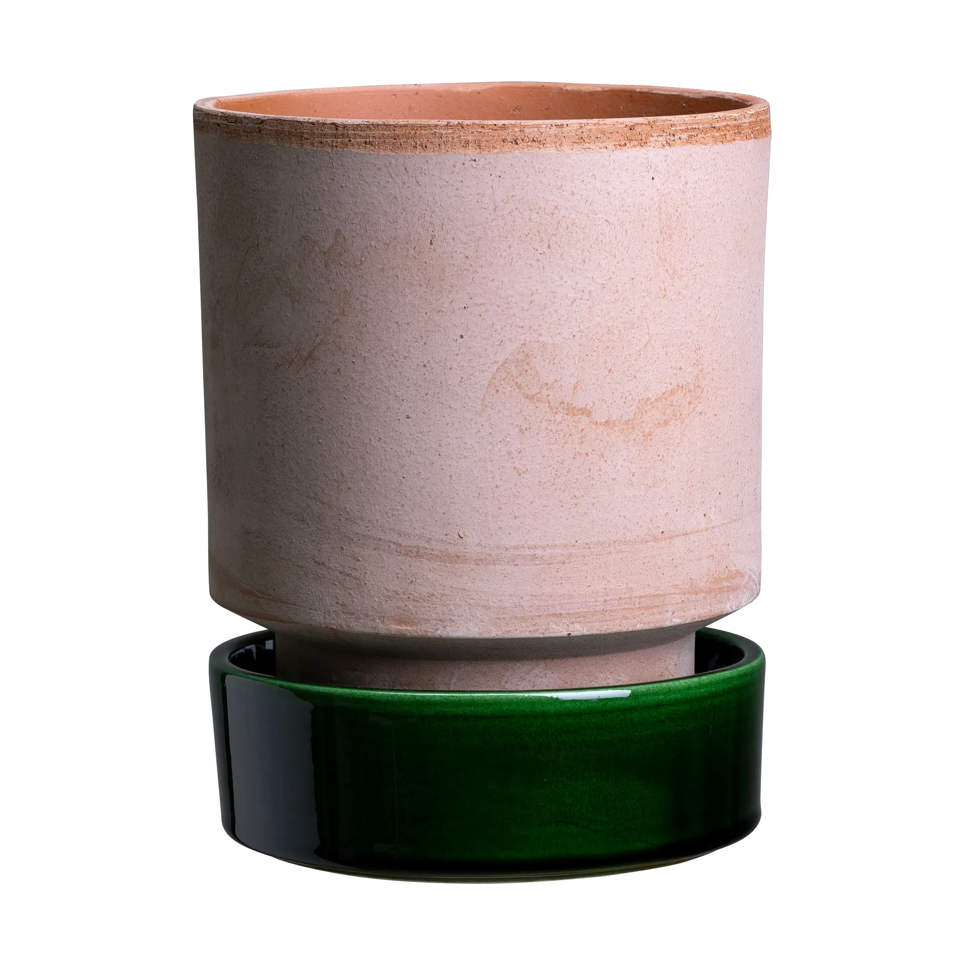 Bergs Potter Hoff urtepotte Ø14 cm, Raw Rosa-Emerald Green (rosa-grøn)