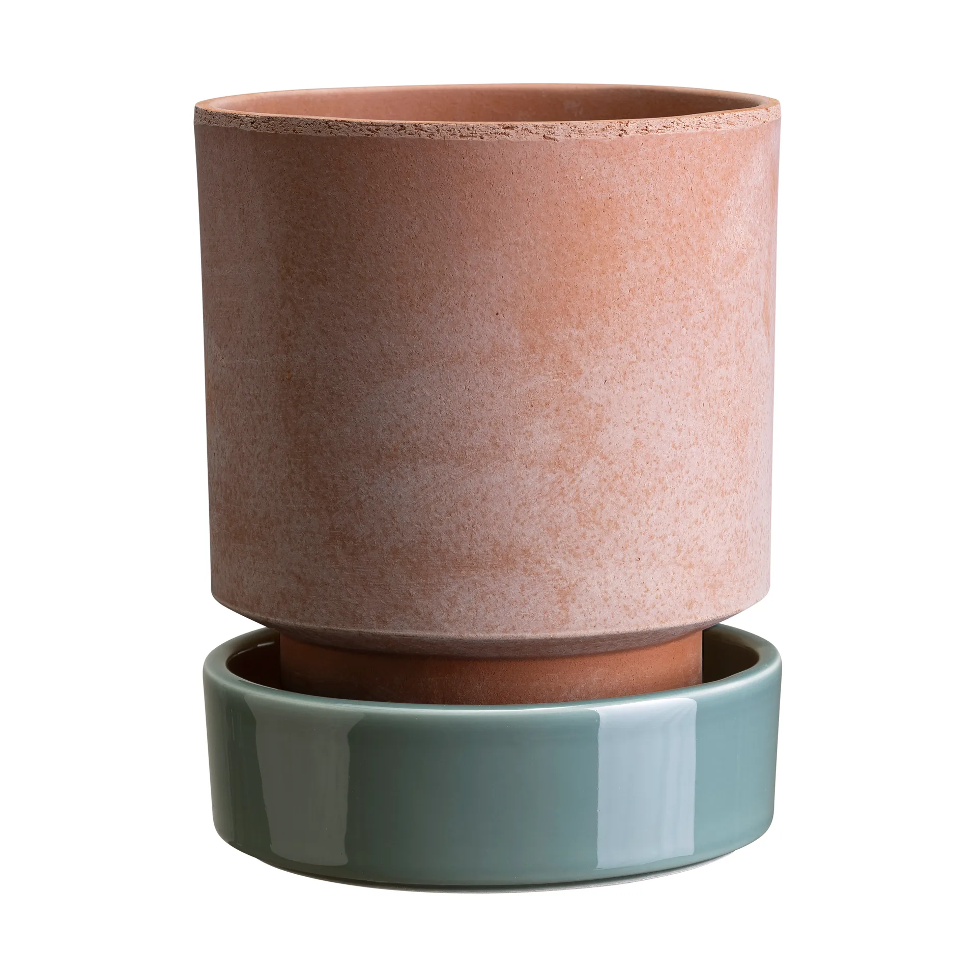Bergs Potter Hoff urtepotte Ø14 cm, Raw Rosa-Misty Blue (rosa-blå)