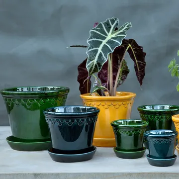 Københavner krukke glaseret - Grøn, Ø25 cm - Bergs Potter