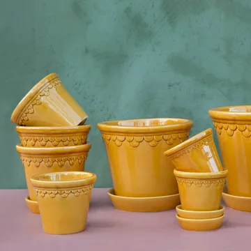 Københavner krukke glaseret - Gul, Ø10 cm - Bergs Potter