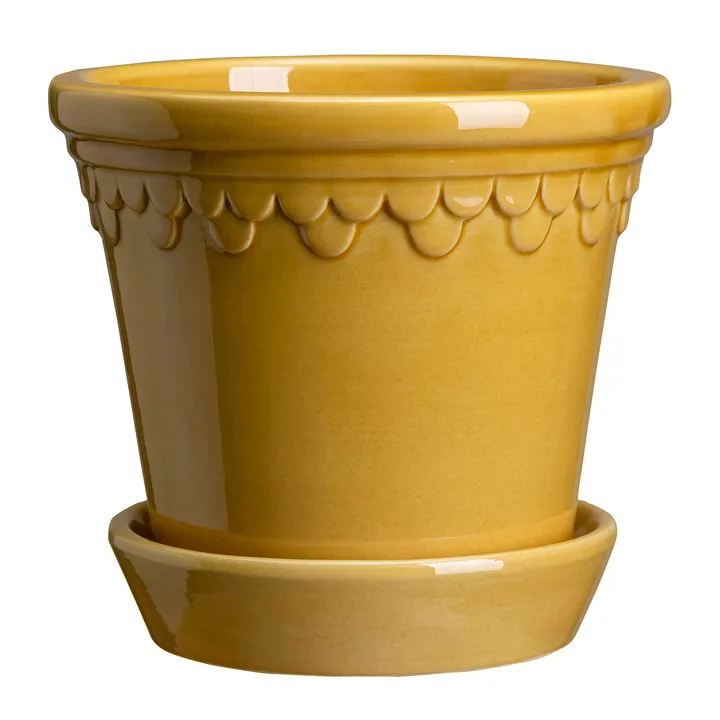 Københavner krukke glaseret - Gul, Ø18 cm - Bergs Potter