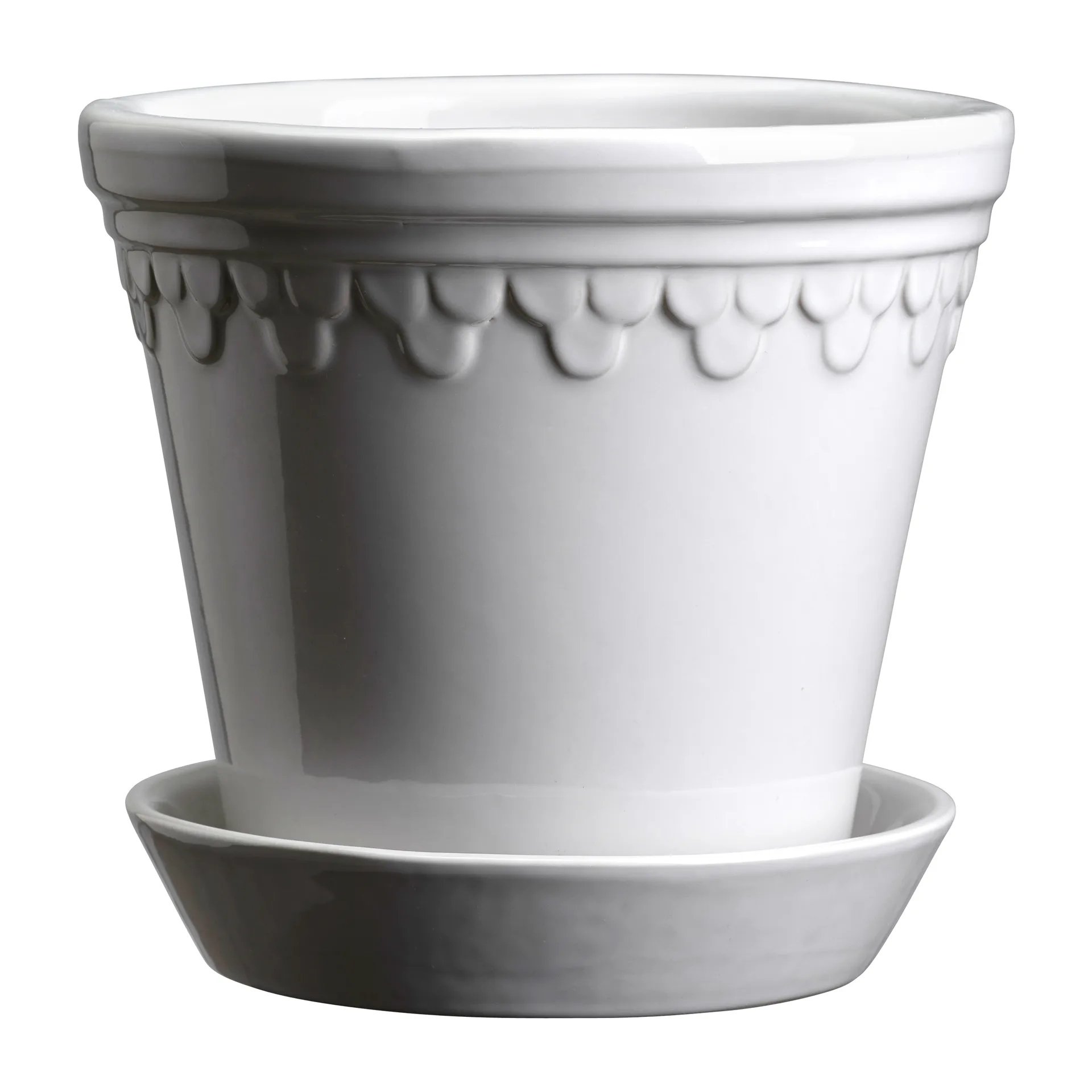 Københavner krukke glaseret, Mineral White (hvid), Ø12 cm Bergs Potter