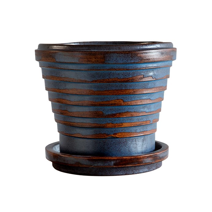 Planet Vintage Metalic krukke Ø21 cm - Blue brown - Bergs Potter
