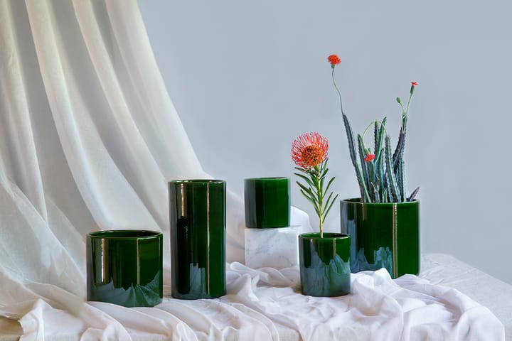 Romeo vase glaseret Ø12 cm - Green - Bergs Potter