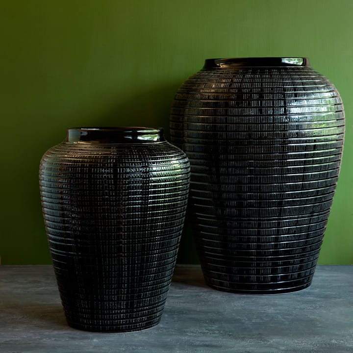 Willow vase glaseret 25 cm - Black diamond - Bergs Potter