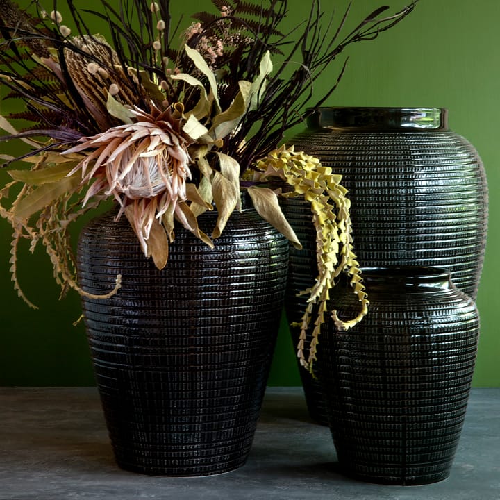 Willow vase glaseret 25 cm - Black diamond - Bergs Potter