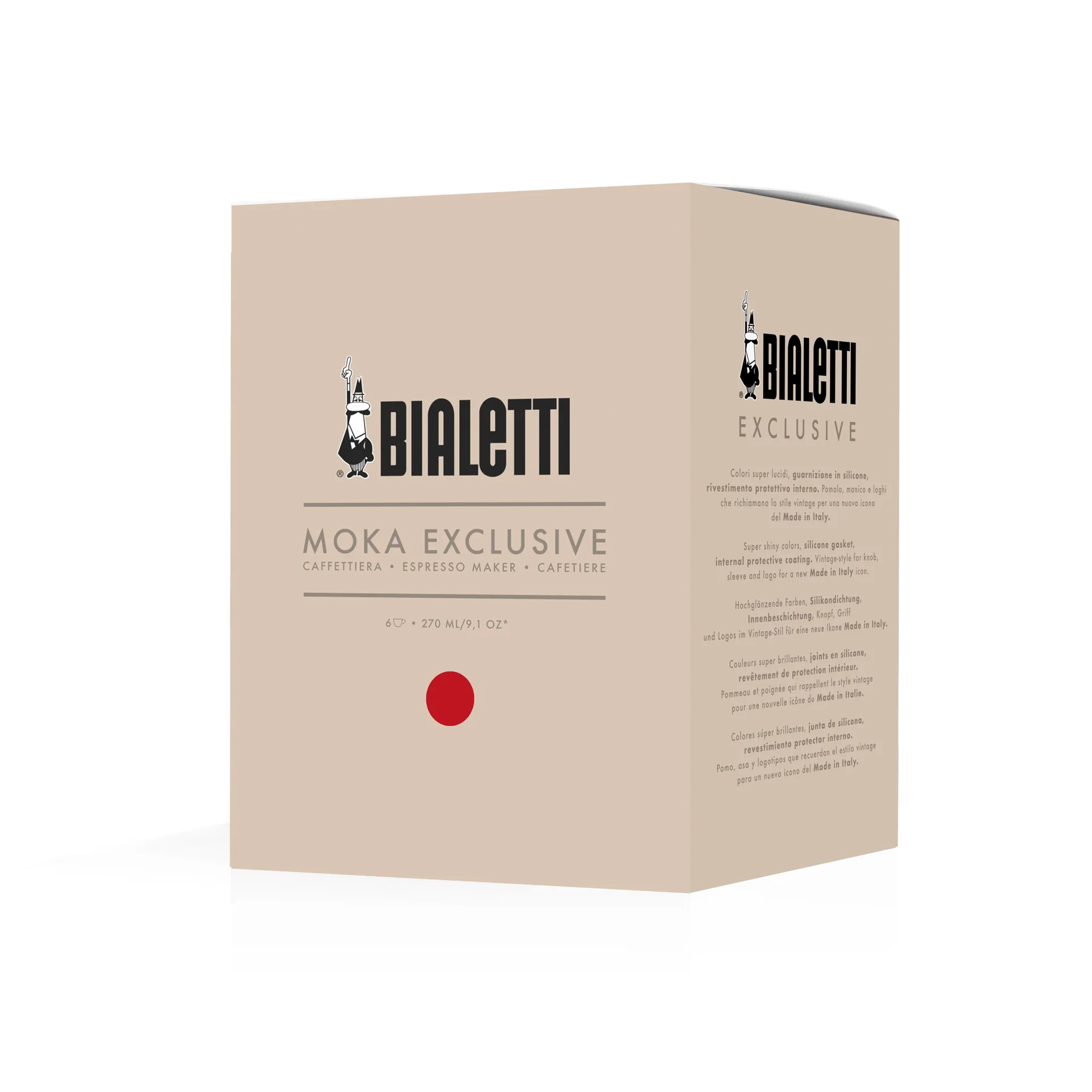Bialetti eksklusiv mokkakande, Rød, 6 kopper Bialetti