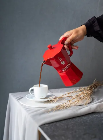 Bialetti eksklusiv mokkakande - Rød, 6 kopper - Bialetti