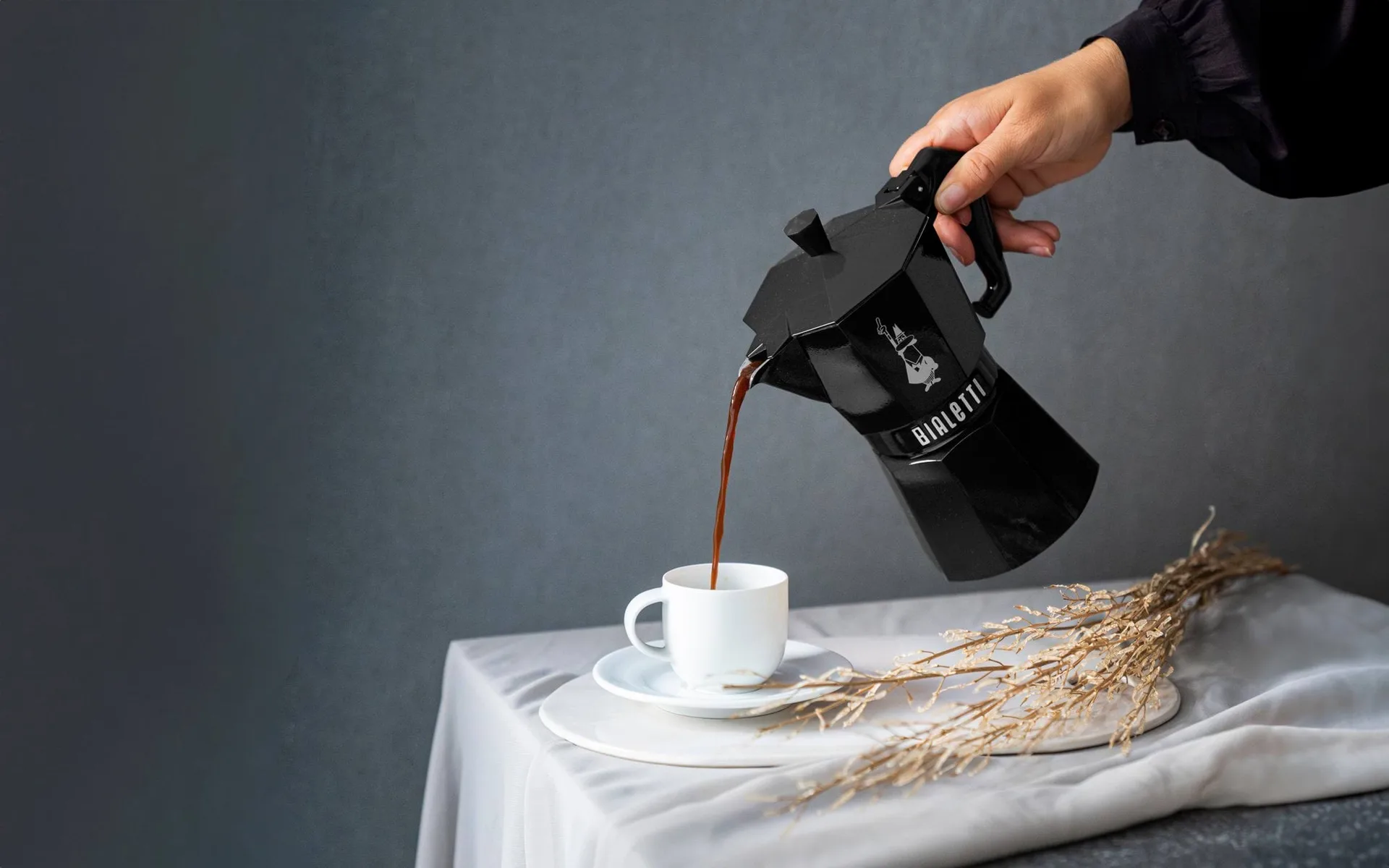 Bialetti eksklusiv mokkakande, Sort, 6 kopper Bialetti