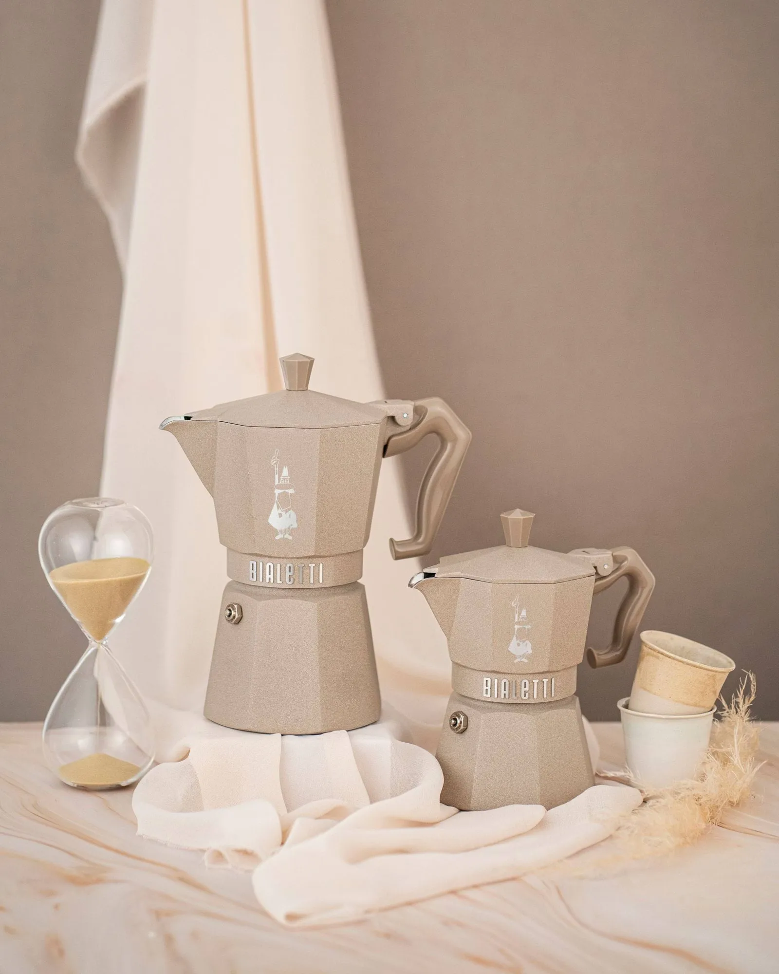 Bialetti Exclusive mokkakande induktion, Beige, 3 kopper Bialetti