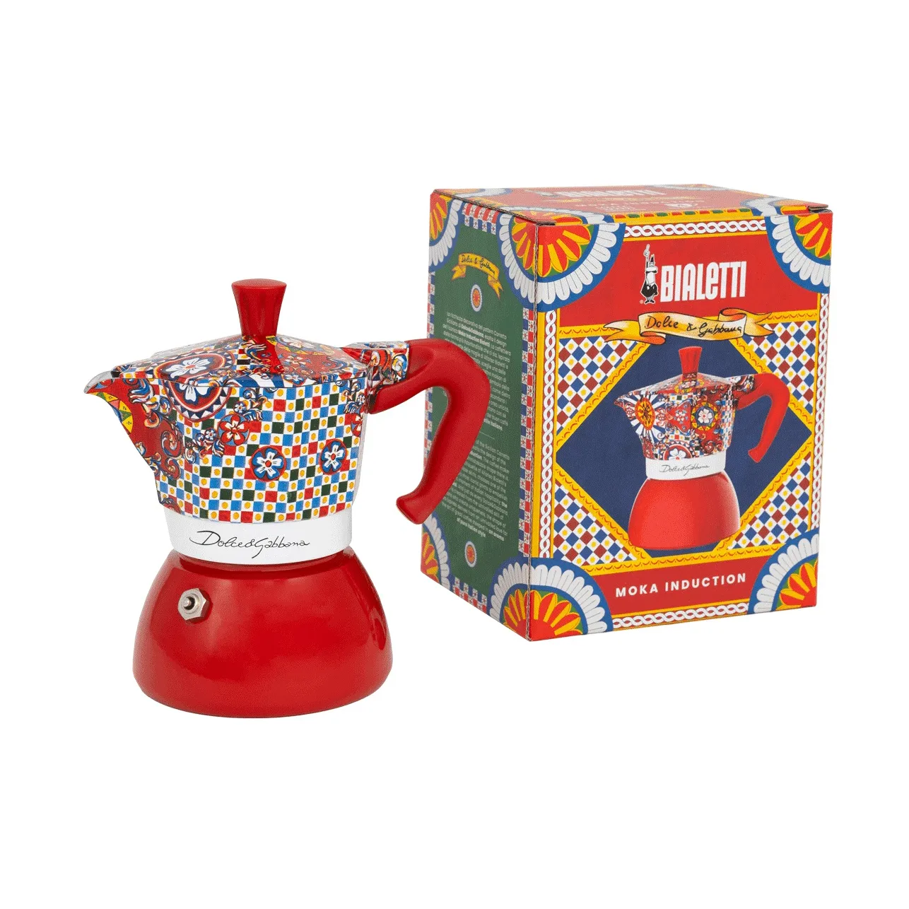 Bialetti x Dolce & Gabbana mokkakande induktion, Sicilian cart, 4 kopper Bialetti