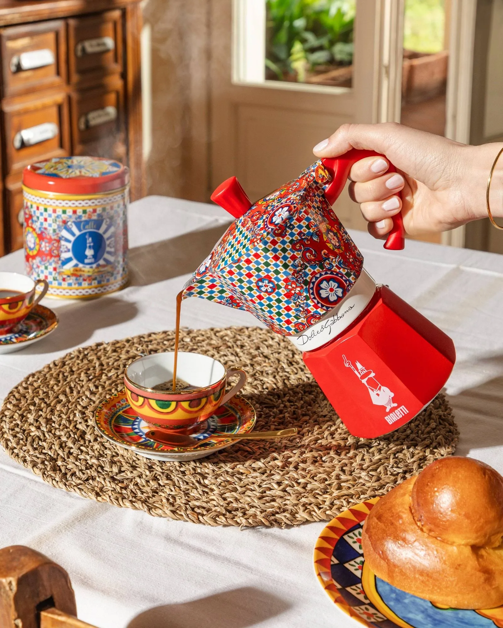 Bialetti x Dolce & Gabbana mokkakande, Sicilian cart, 3 kopper Bialetti