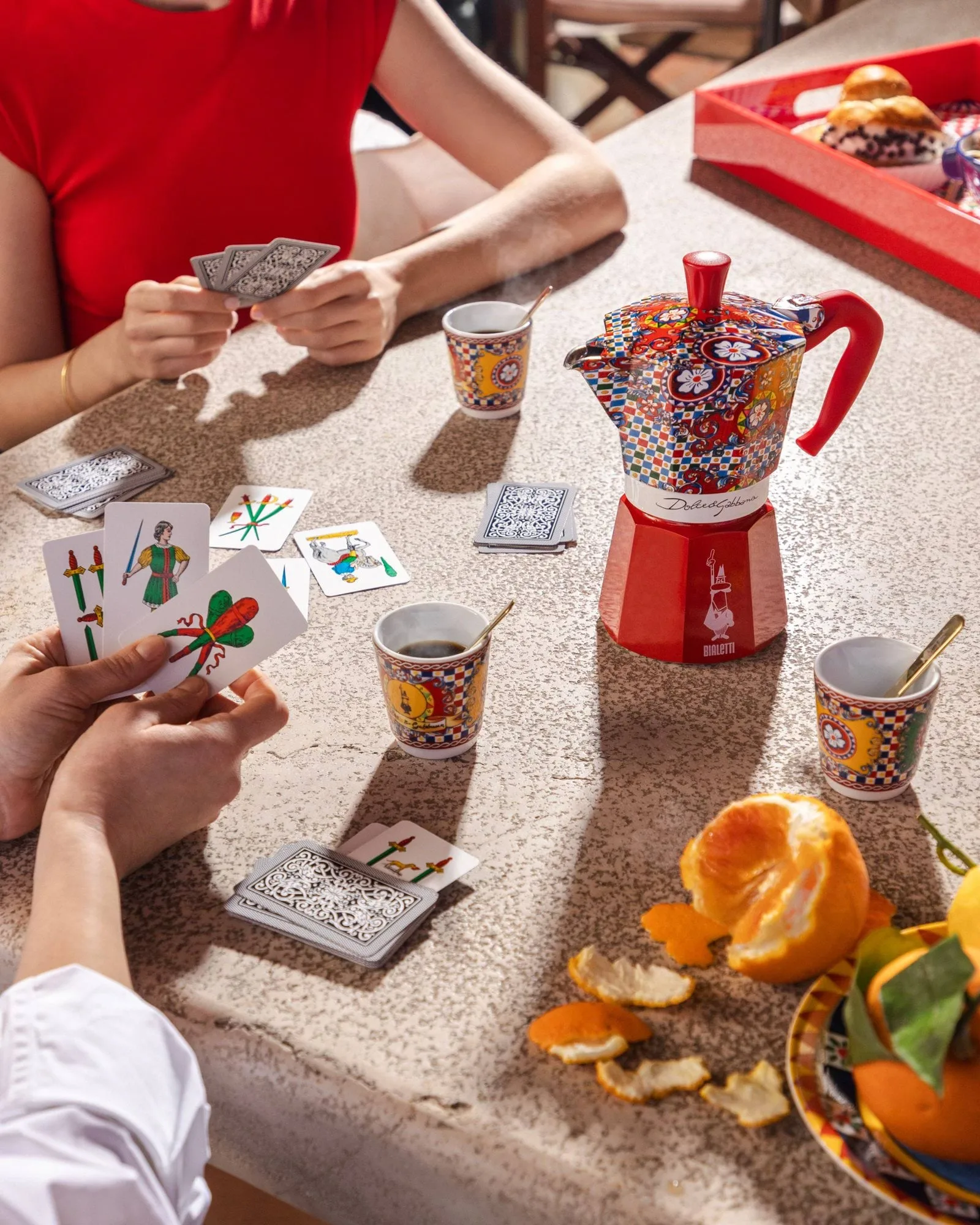Bialetti x Dolce & Gabbana mokkakande, Sicilian cart, 3 kopper Bialetti