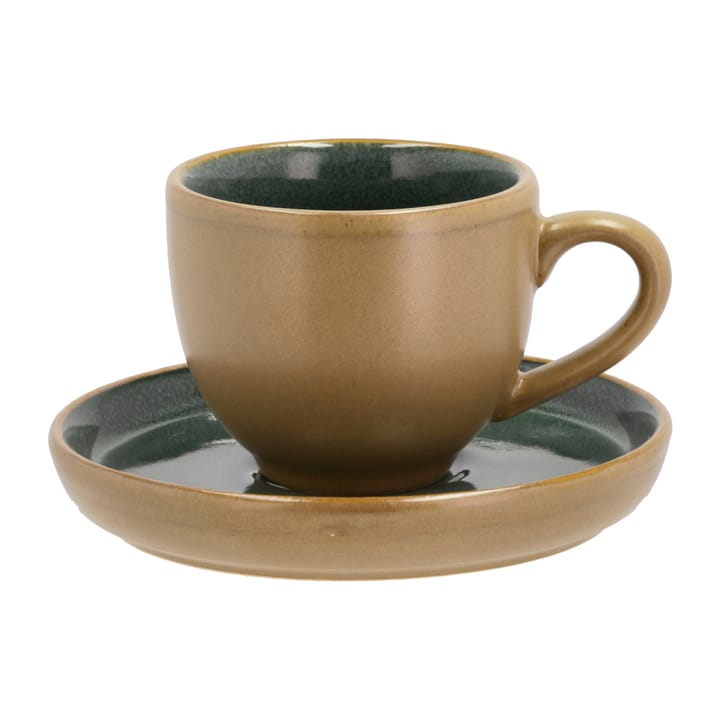 Bitz Clara espressokop med underkop 7 cl mat - Wood/Forest - Bitz