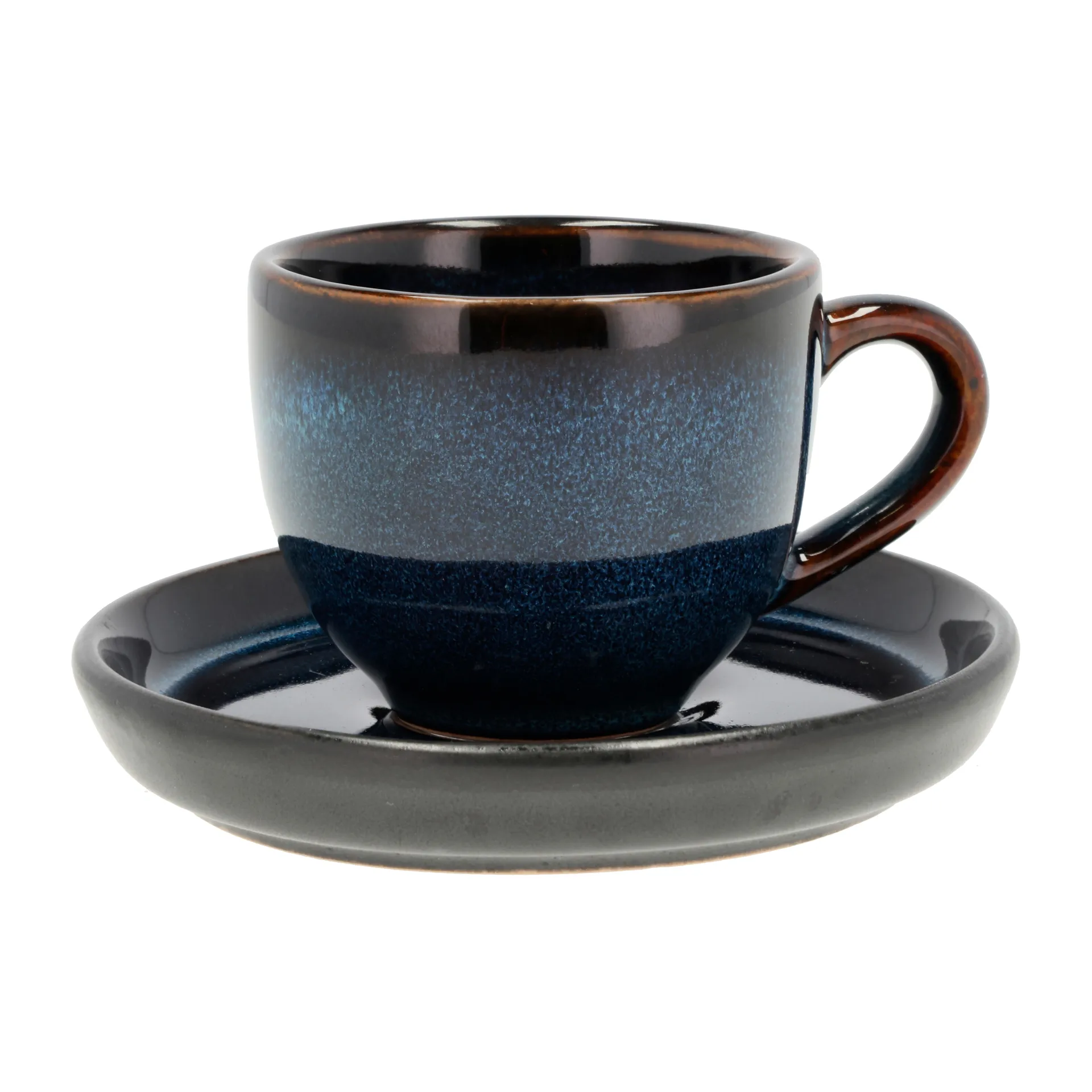 Bitz Clara espressokop med underkop 7 cl, Mørkeblå/Sort Bitz