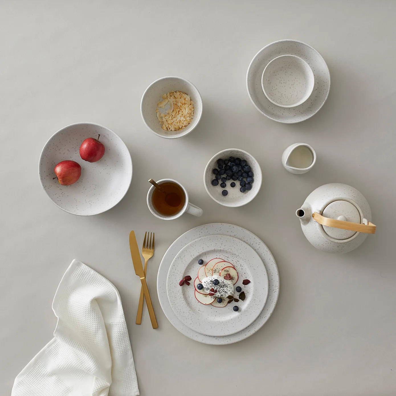 Bitz desserttallerken Ø22 cm mat, Mat cremehvid Bitz
