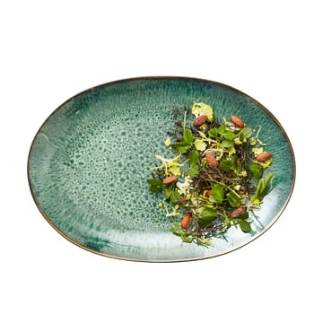 Bitz fad ovalt 25x36 cm - Sort-grøn - Bitz