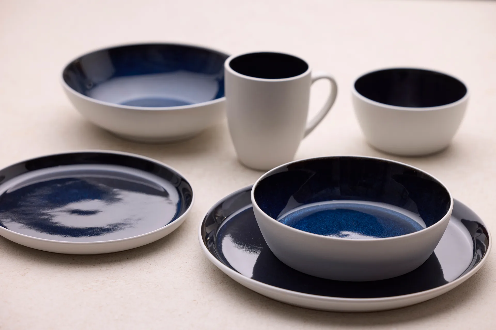 Bitz krus gastro 30 cl, Hvid-mørkeblå Bitz