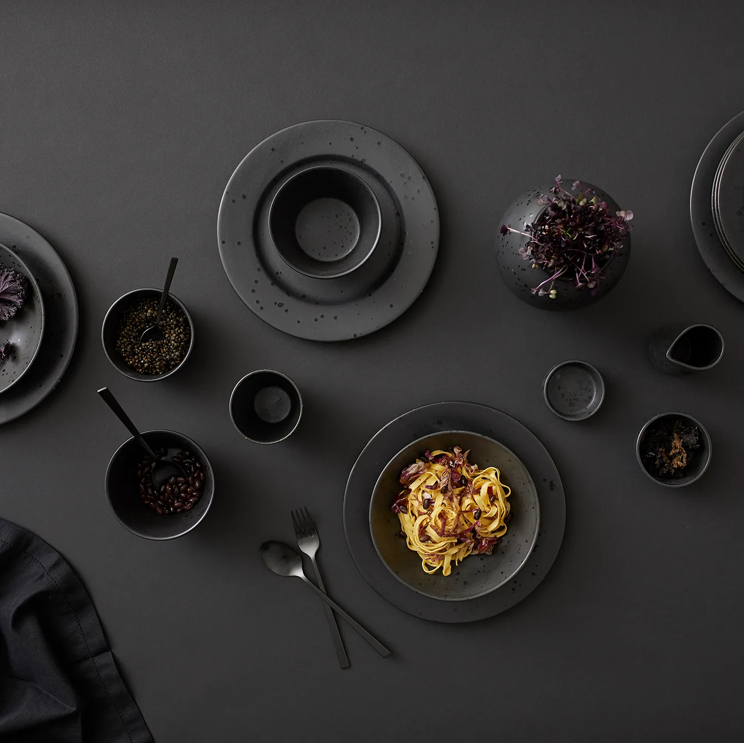 Bitz pastaskål Ø20 cm mat, Sort Bitz