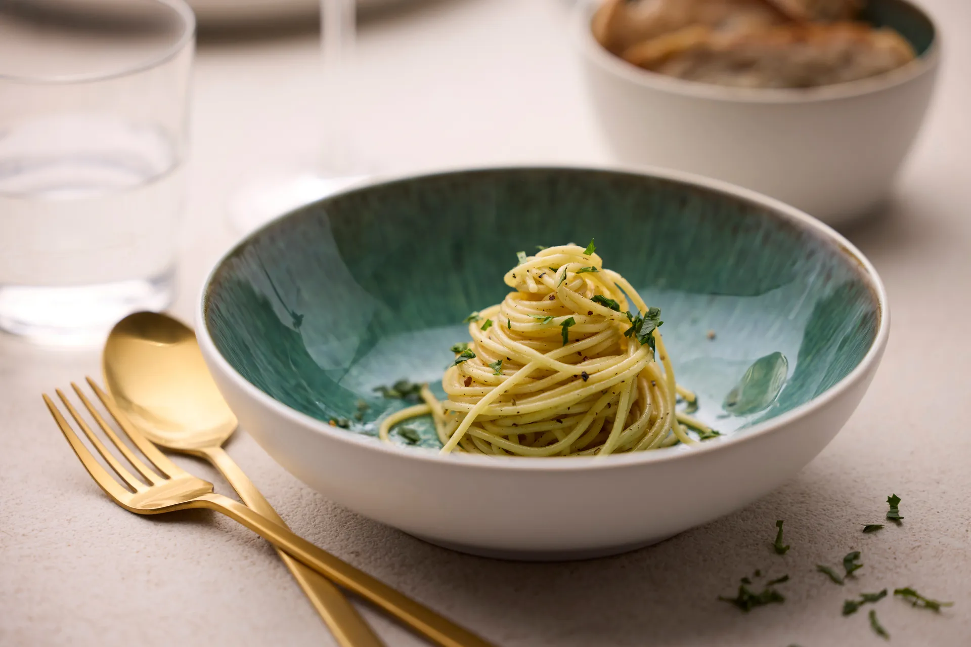 Bitz pastaskål gastro Ø20 cm, Hvid-grøn Bitz