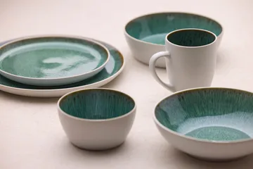 Bitz suppeskål Ø 18 cm - Hvid-grøn - Bitz