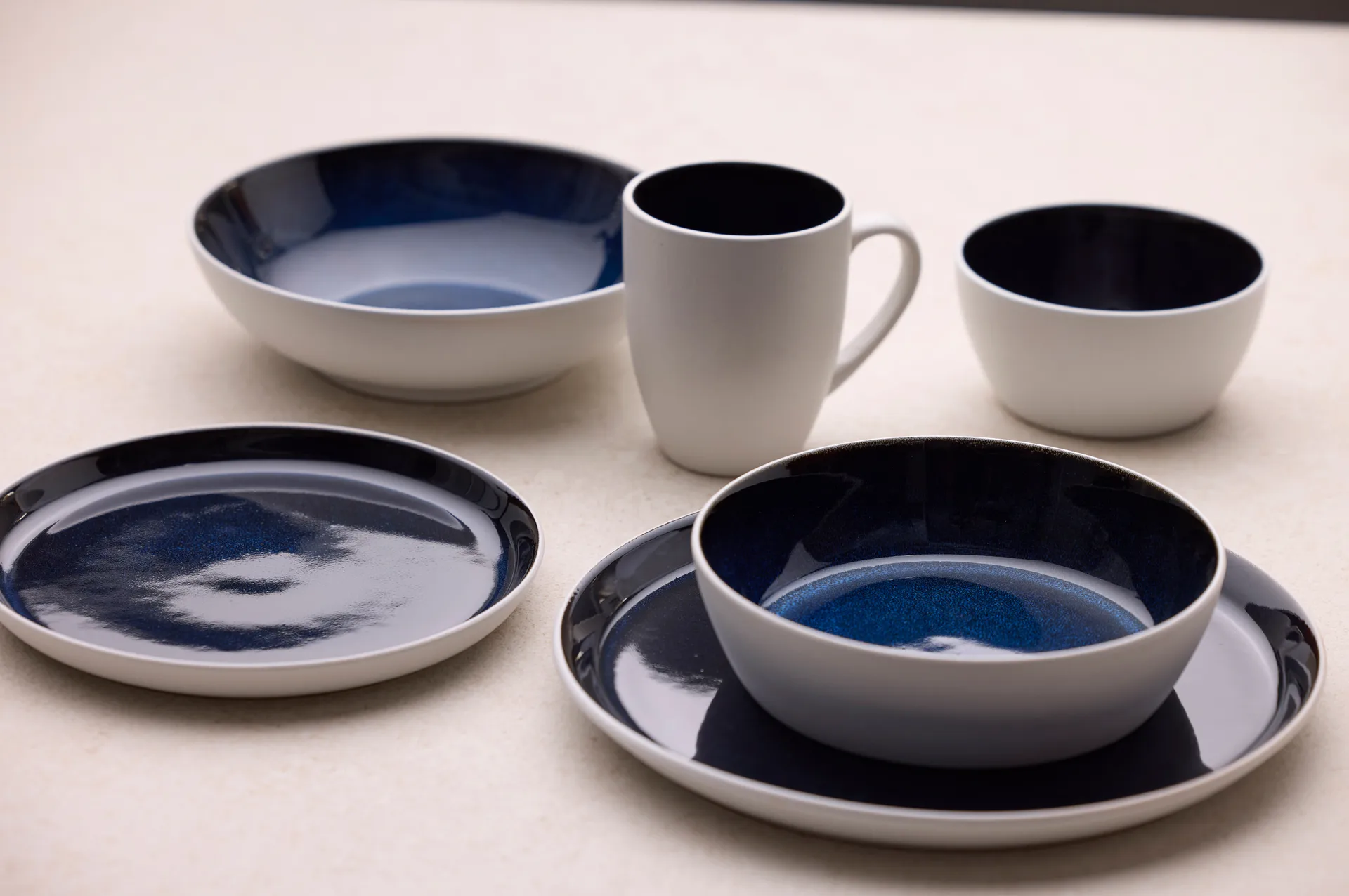 Bitz suppeskål Ø 18 cm, Hvid-mørkeblå Bitz