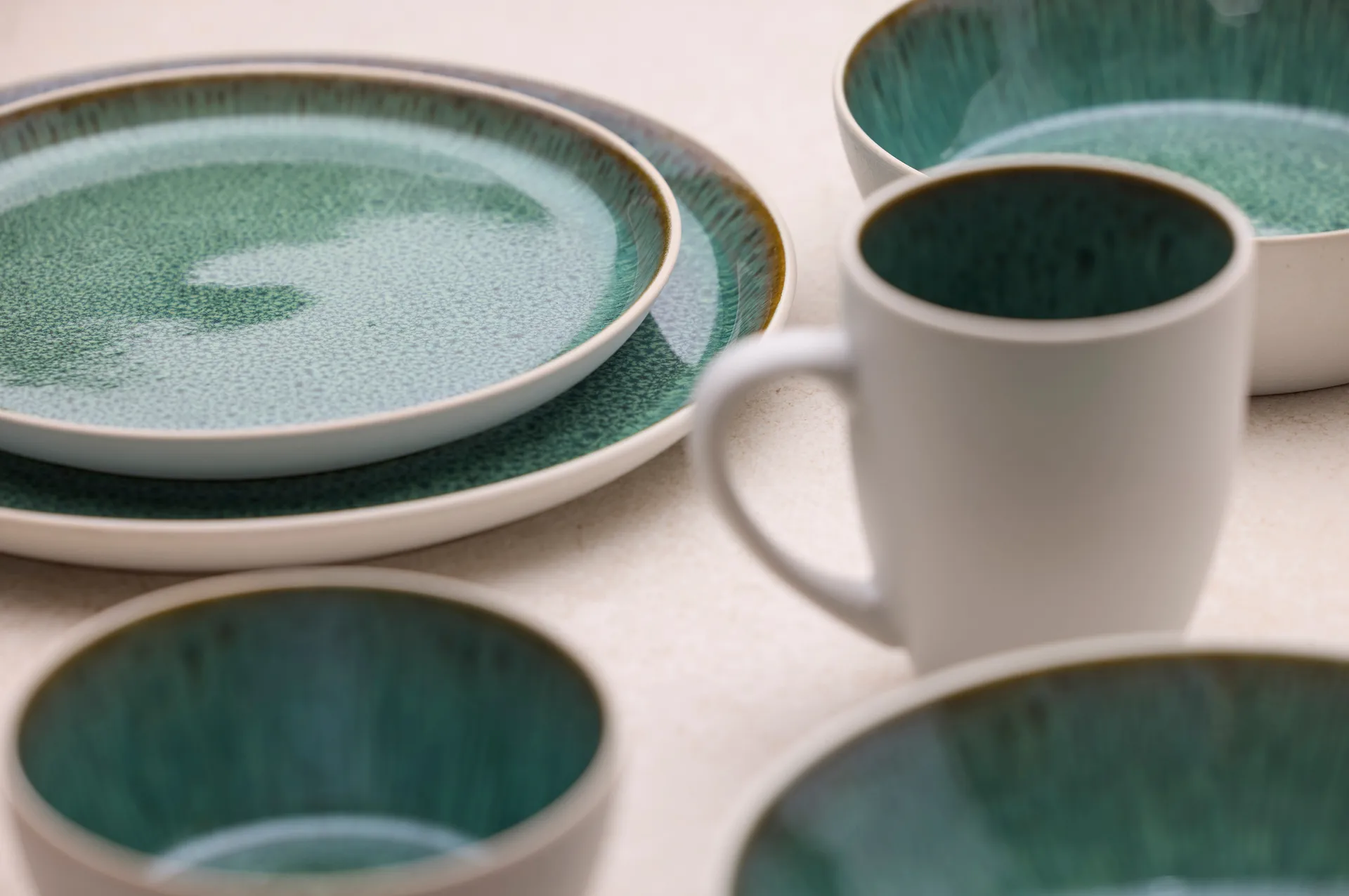 Bitz tallerken gastro Ø 21 cm, Hvid-grøn Bitz