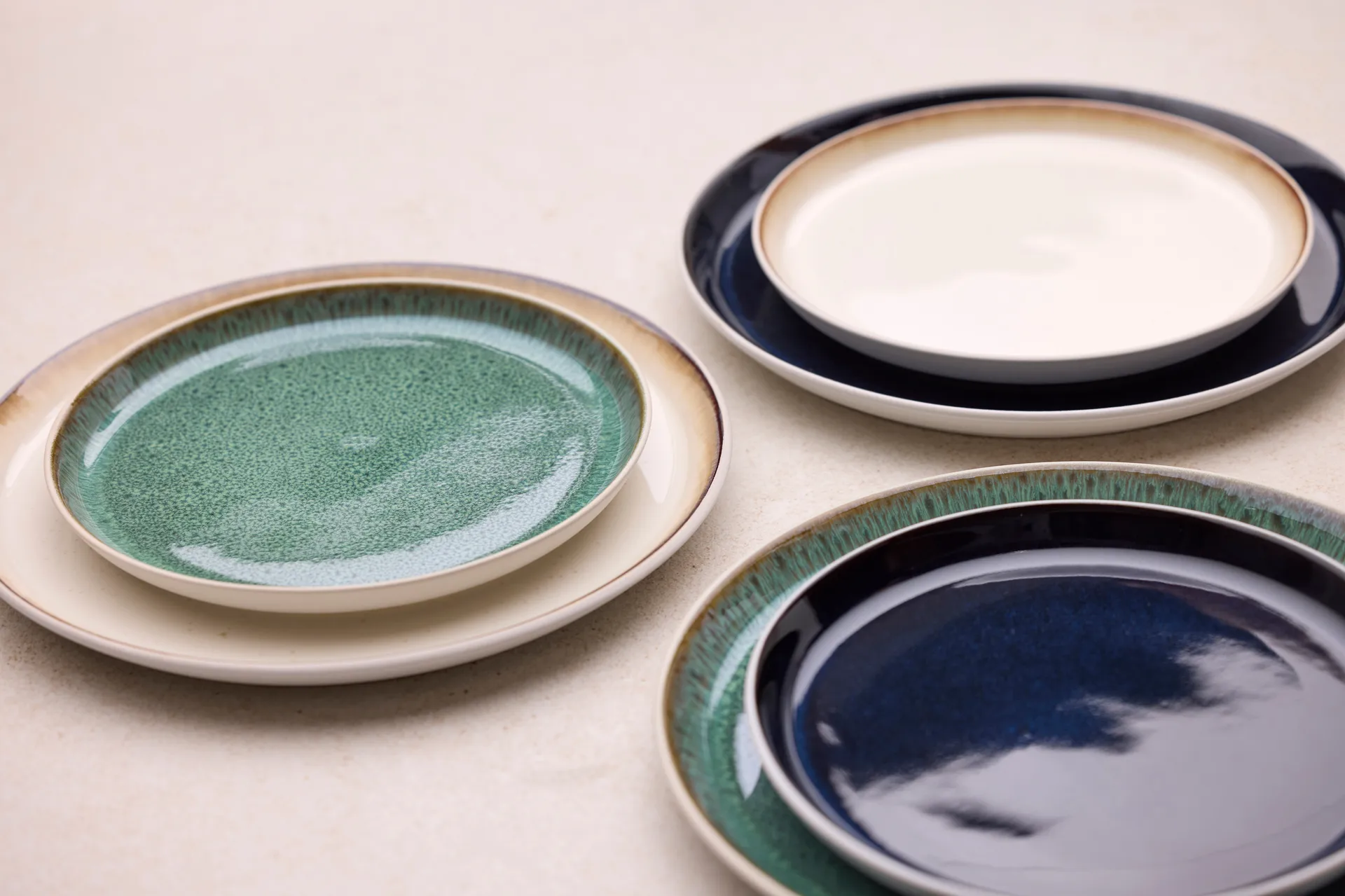 Bitz tallerken gastro Ø 21 cm, Hvid-mørkeblå Bitz