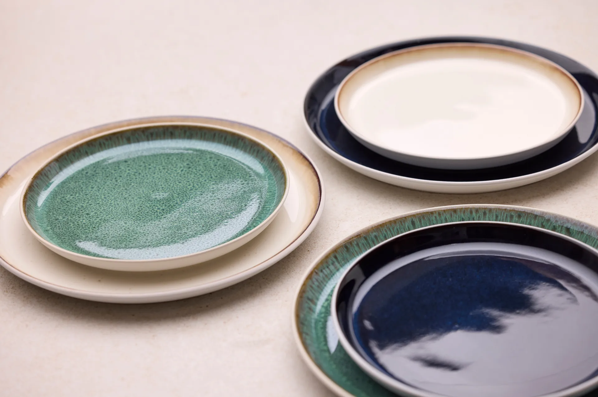 Bitz tallerken gastro Ø27 cm, Hvid-grøn Bitz