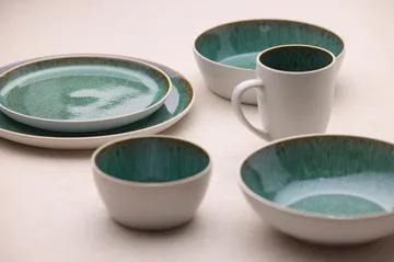 Bitz tallerken gastro Ø27 cm - Hvid-grøn - Bitz