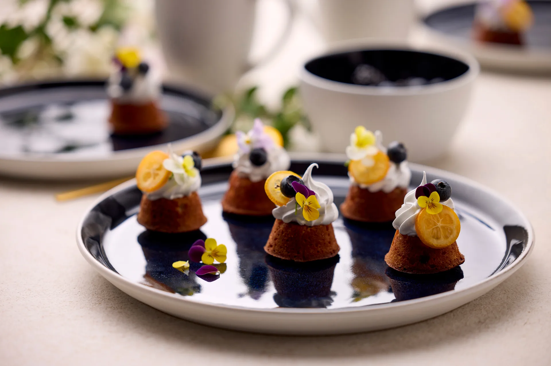 Bitz tallerken gastro Ø27 cm, Hvid-mørkeblå Bitz