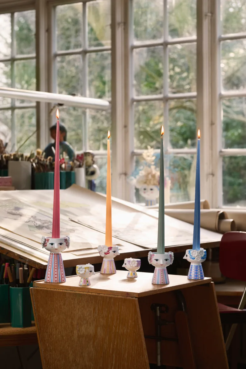 Eva lysestage 9,5 cm, Lyserød Bjørn Wiinblad