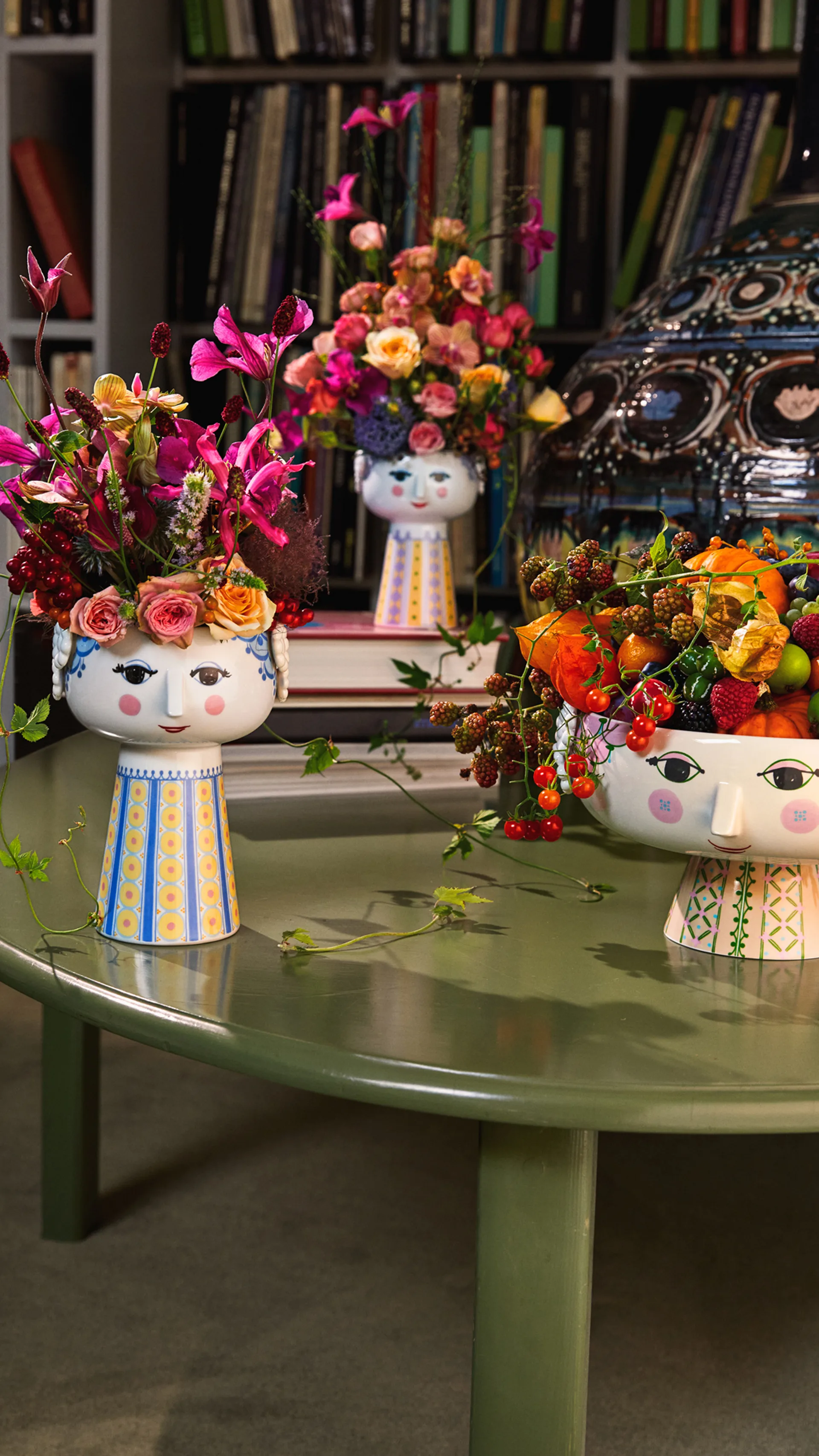 Eva skål på fod Ø24 cm, Lyserød Bjørn Wiinblad