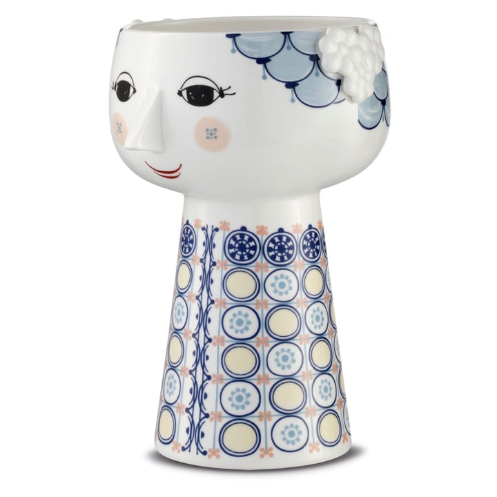 Eva vase 18,5 cm, Blå Bjørn Wiinblad