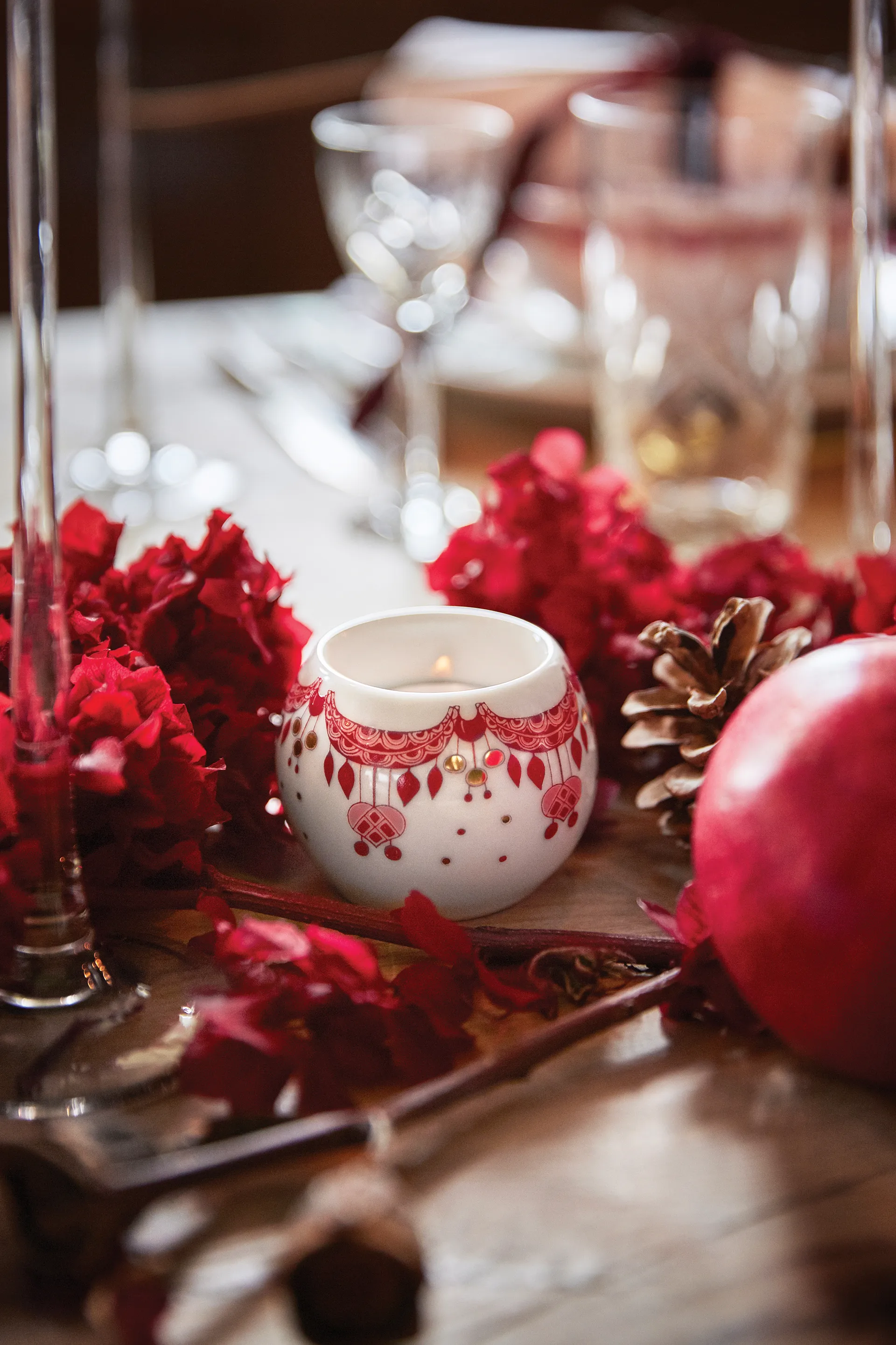 Guirlande fyrfadsstage 5 cm, Rød Bjørn Wiinblad