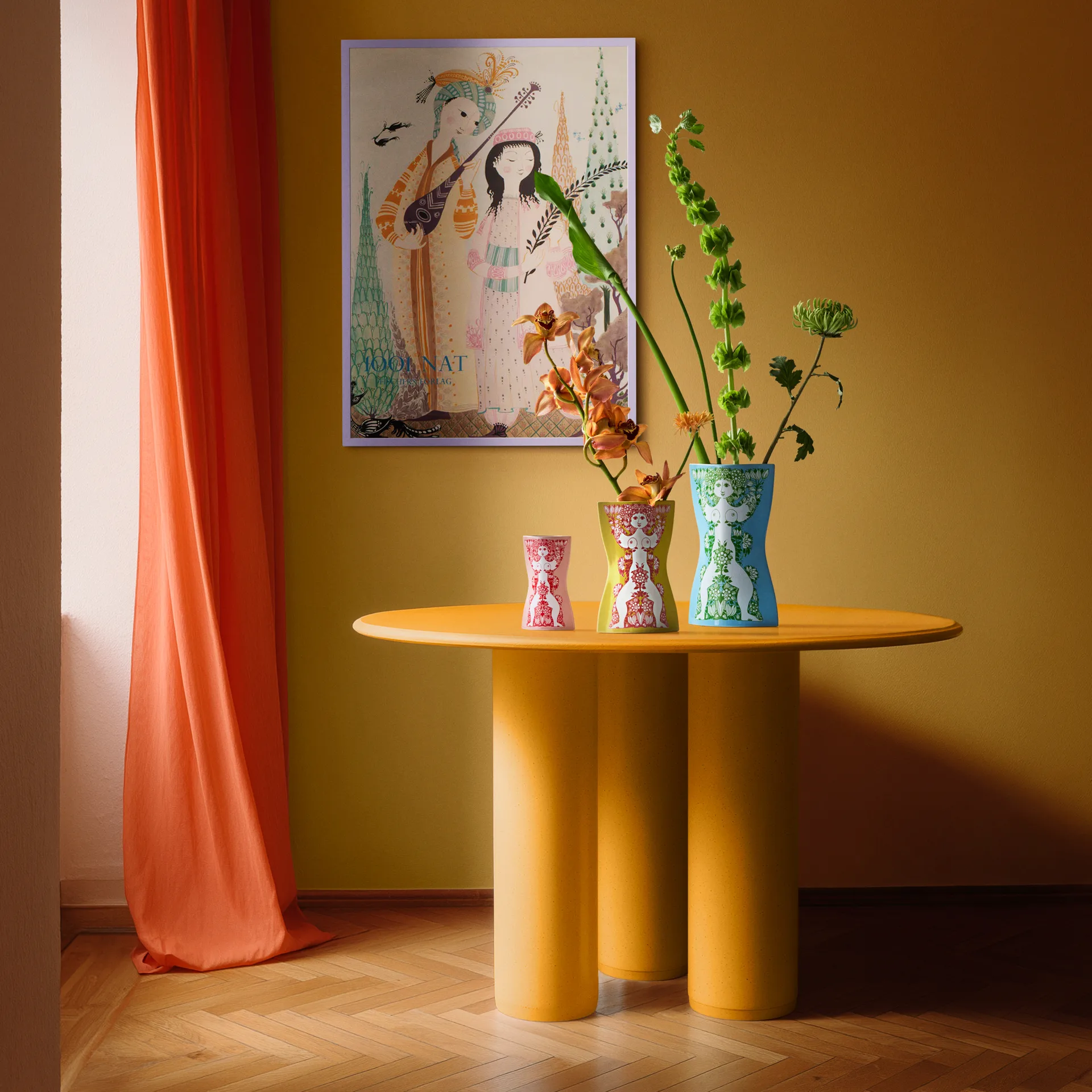 Nina vase, Gul-lyserød, 22 cm Bjørn Wiinblad