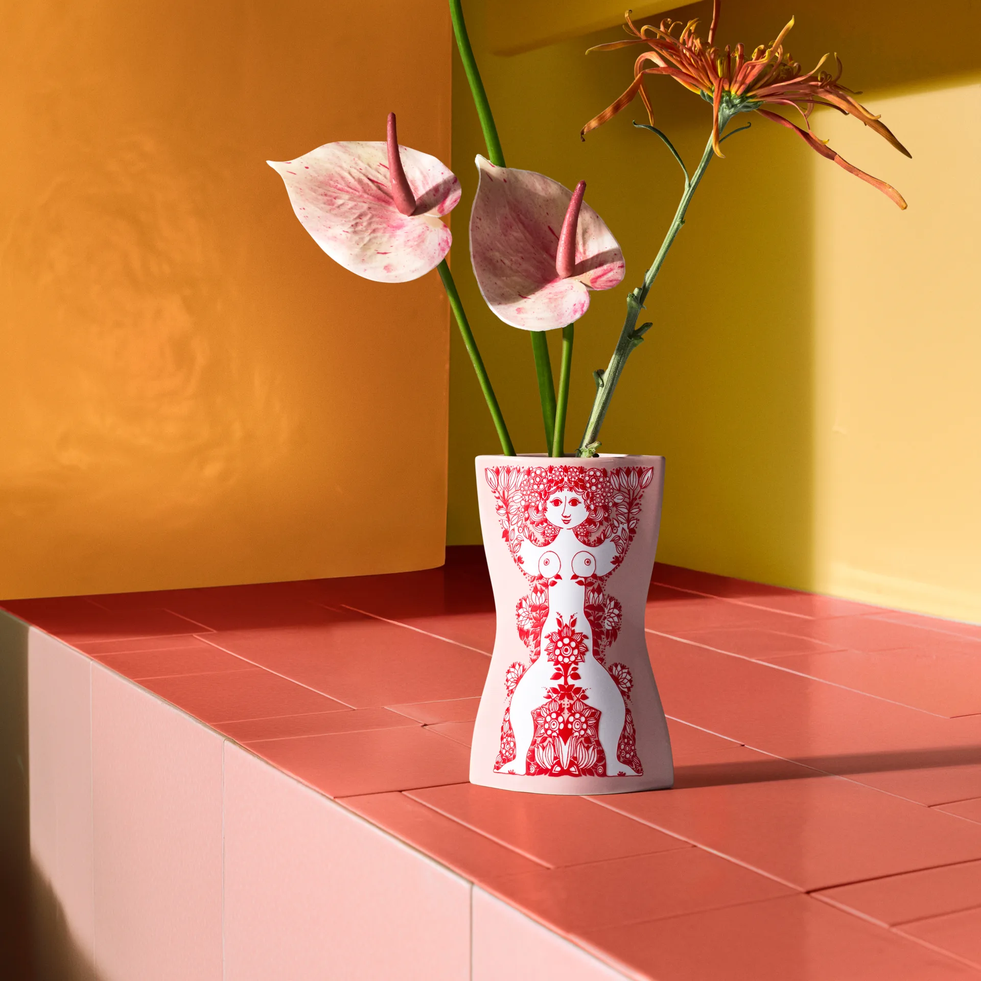 Nina vase, Pink-rød, 16,5 cm Bjørn Wiinblad
