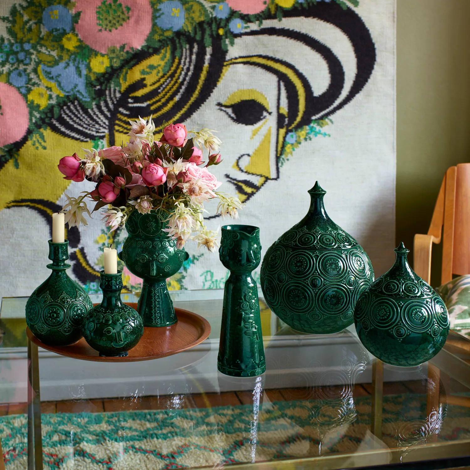 Symphony Magic lysestage 18 cm, Mørkegrøn Bjørn Wiinblad