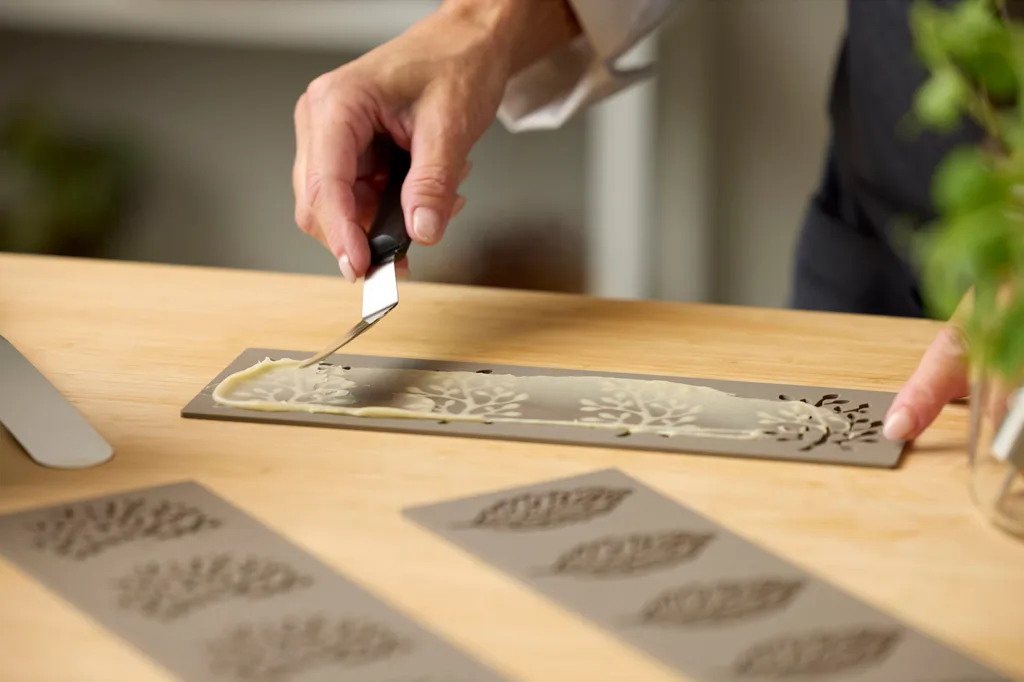 Blomsterbergs tuile silikone form blad, Latte Blomsterbergs