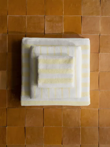Arto håndklæde - Transparent yellow-white, 50x100 cm - blomus