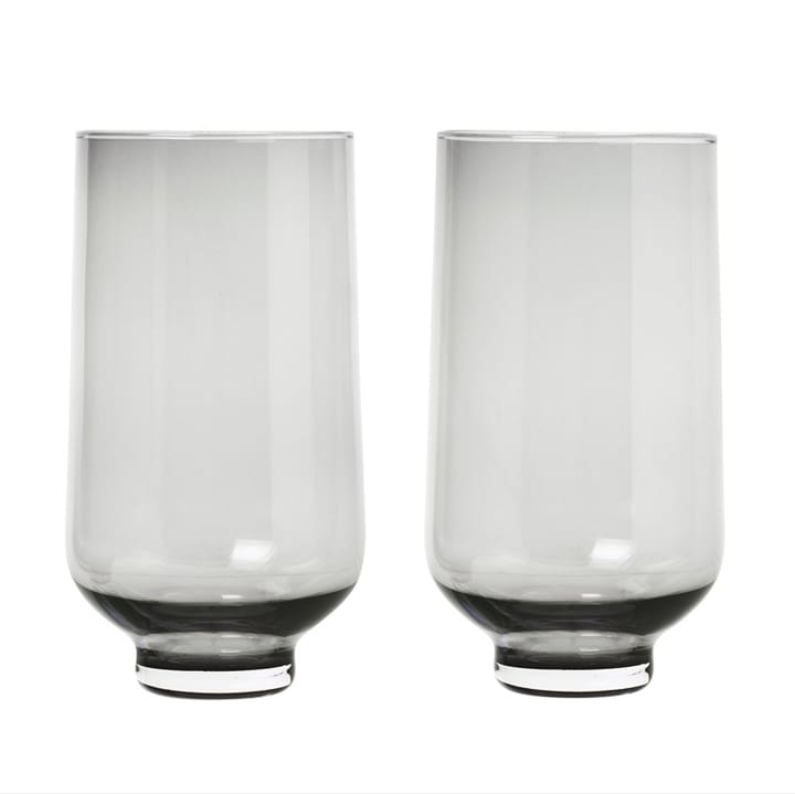 Flow højt tumbler glas – 2 stk. - Smoke - Blomus